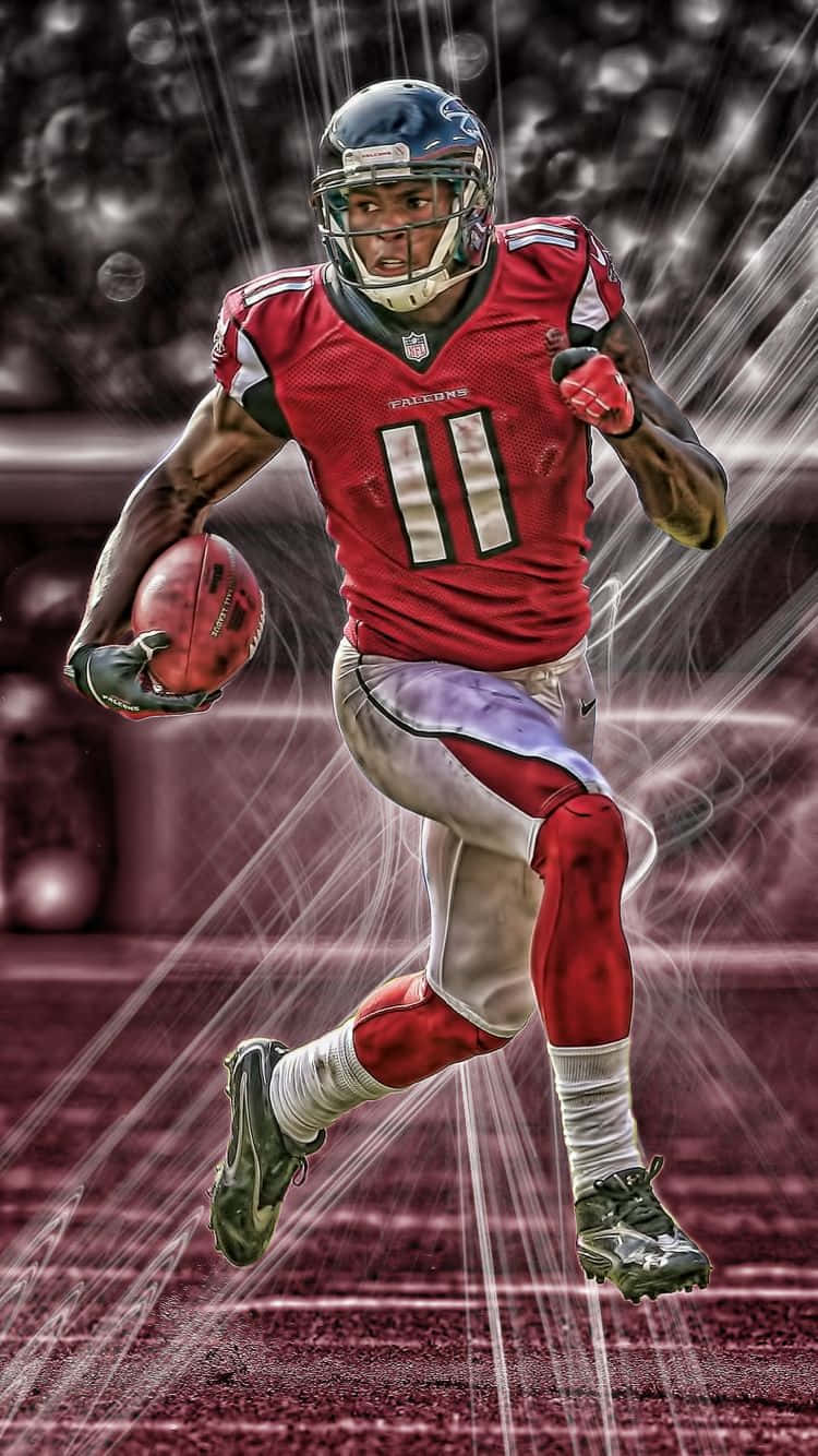 Atlanta Braves' Julio Jones Making A Catch During A Game Wallpaper