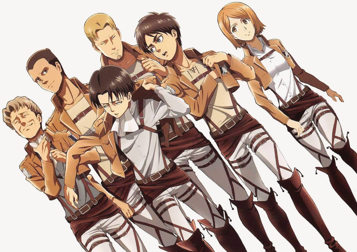 Attack On Titan Eren With Special Operations Squad Wallpaper