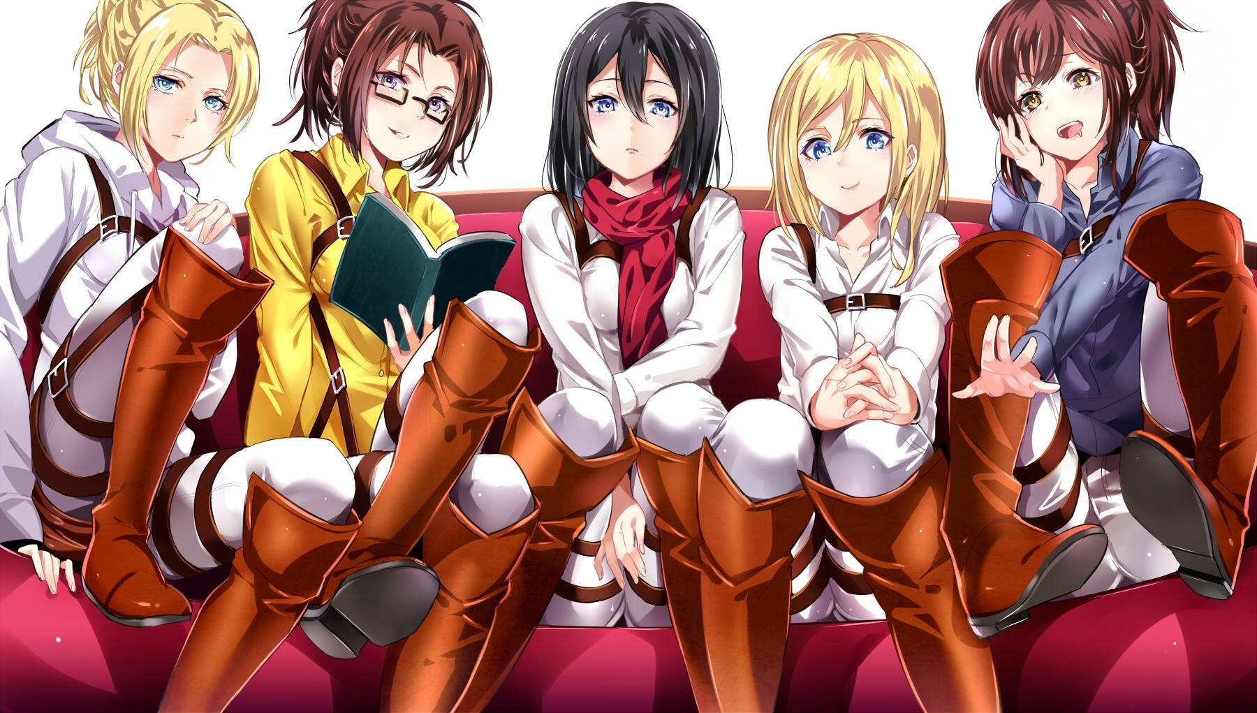 Attack On Titan Female Characters Wallpaper
