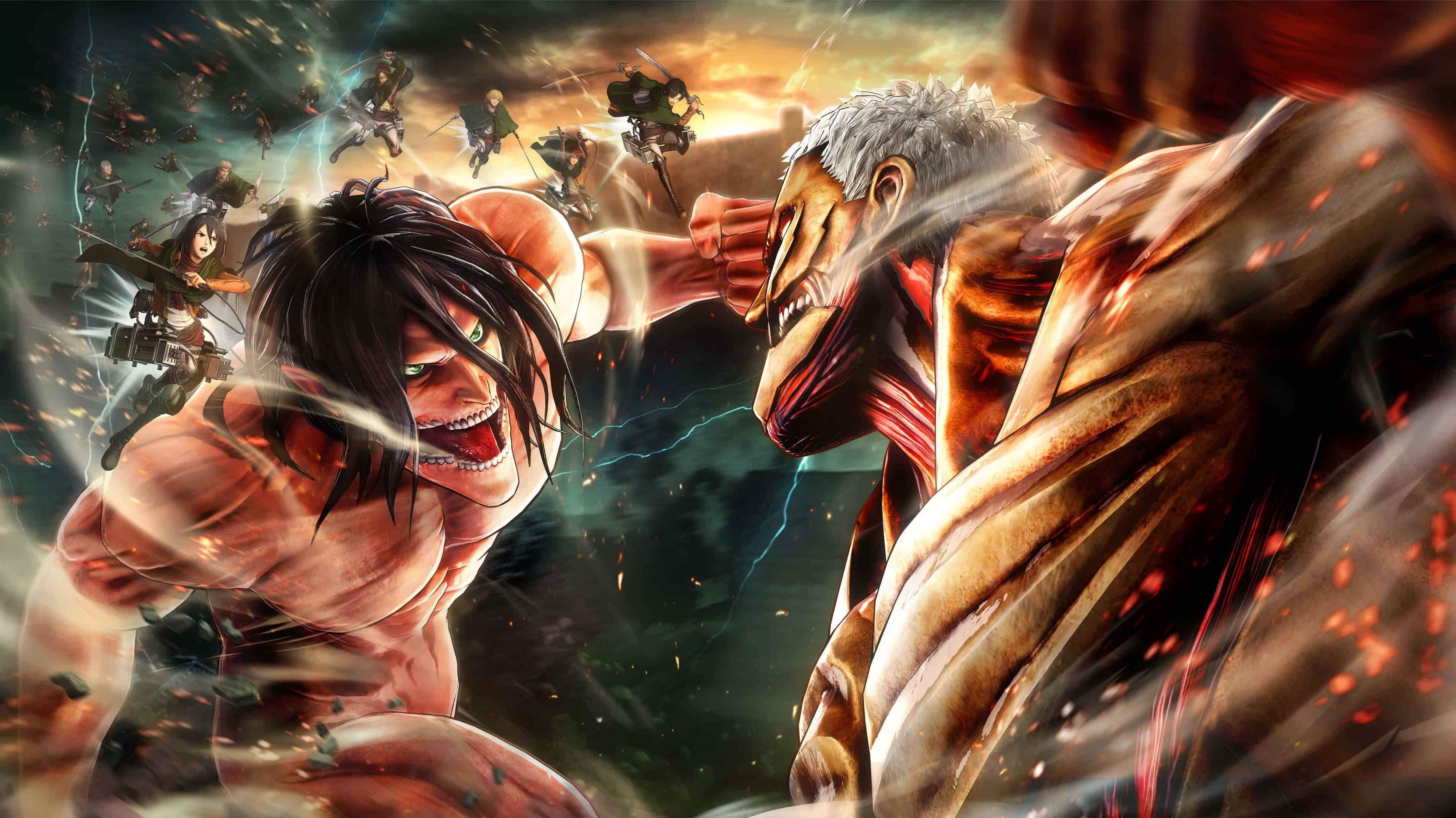 Attack On Titans 4k Titan Fight Wallpaper