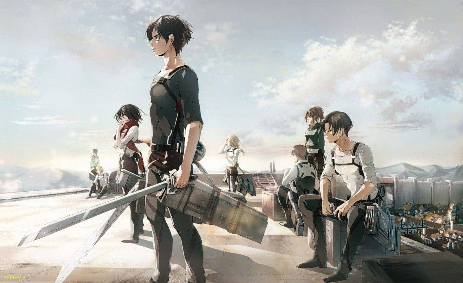 Attackon Titan Scouts Readyfor Battle Wallpaper