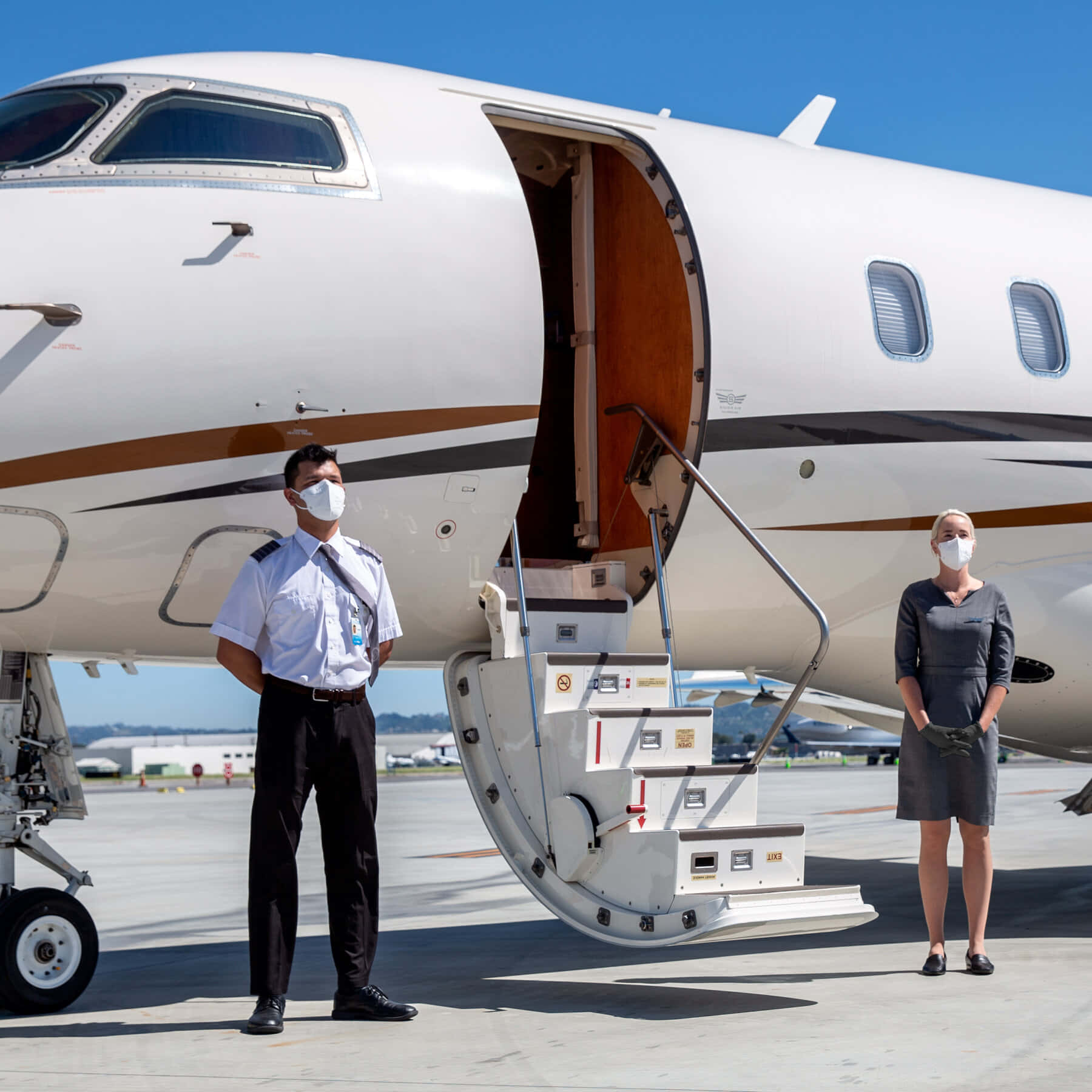 Attendants On Private Jet Wallpaper