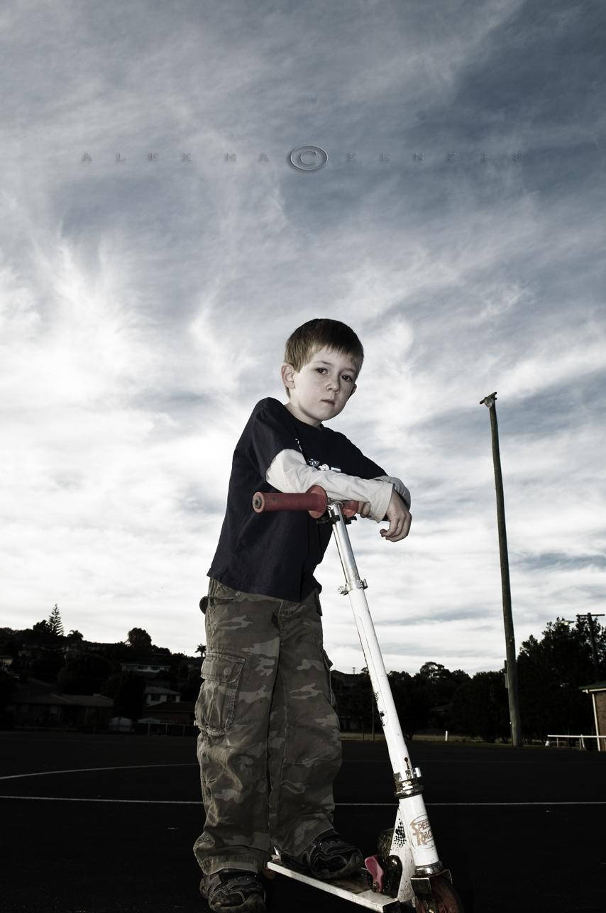 Attitude Boy With Scooter Wallpaper