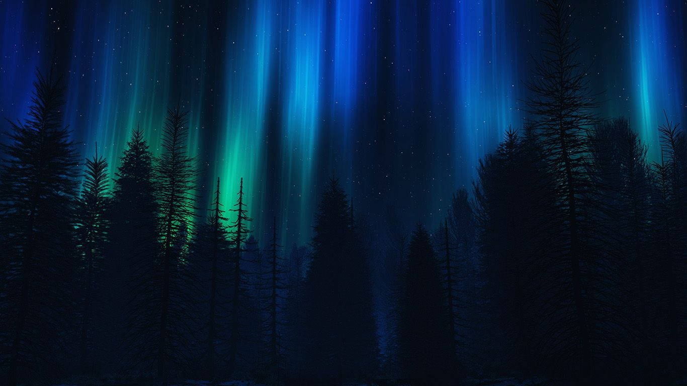 Aurora Aesthetic Dark Blue Hd Wallpaper