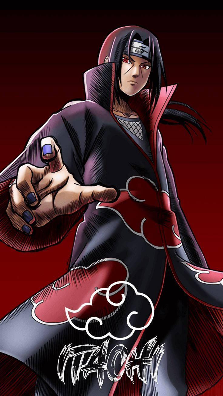 Awesome Akatsuki Itachi Red Artwork Wallpaper