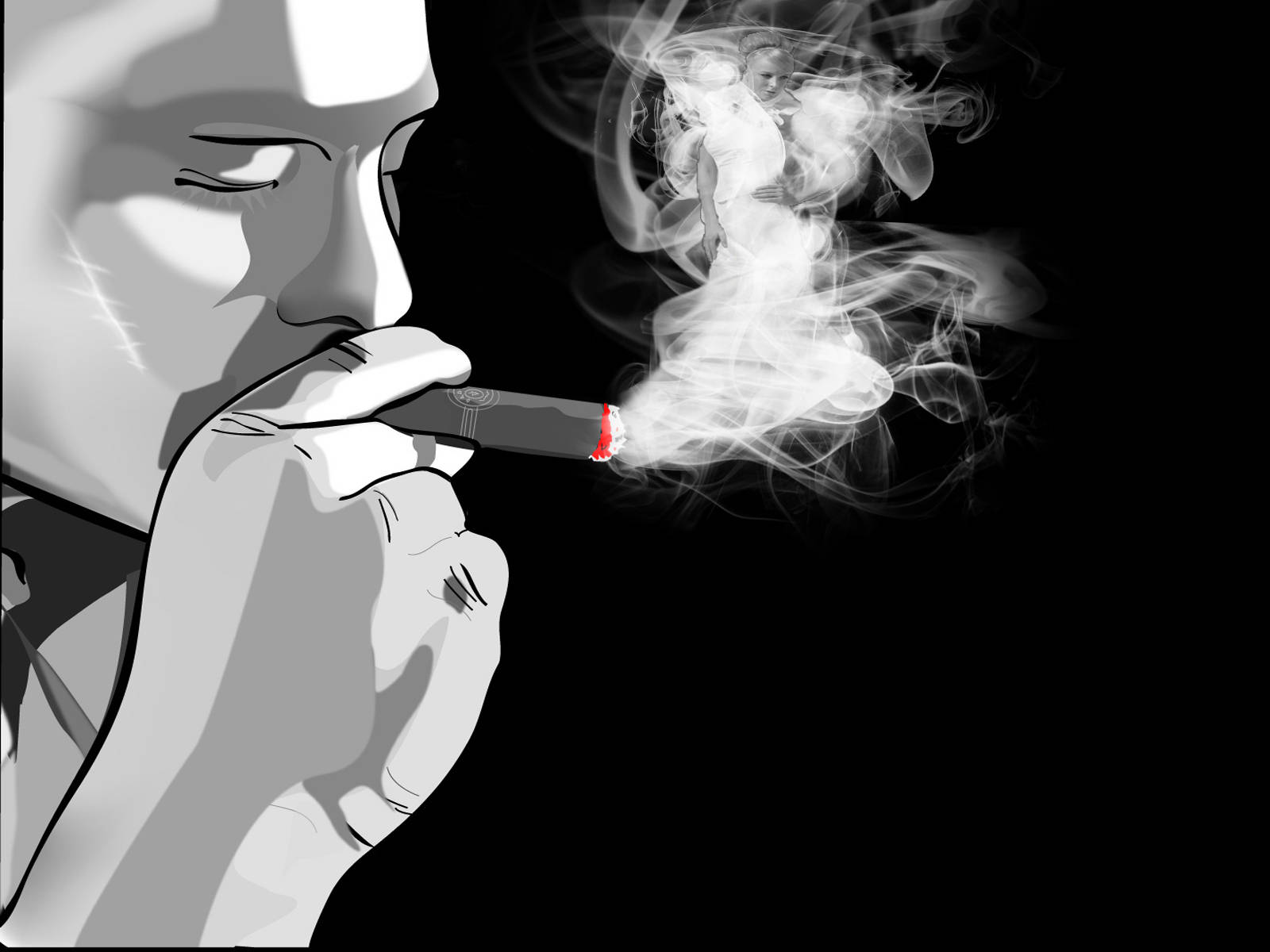 Awesome Photoshop Smoking Photo Wallpaper