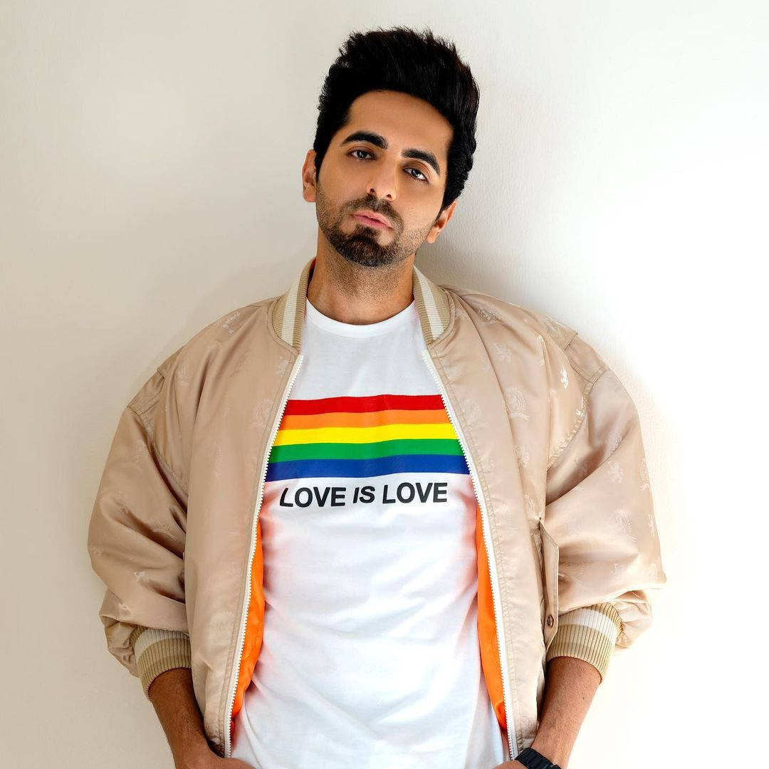Ayushmann Khurrana In Rainbow Shirt Wallpaper