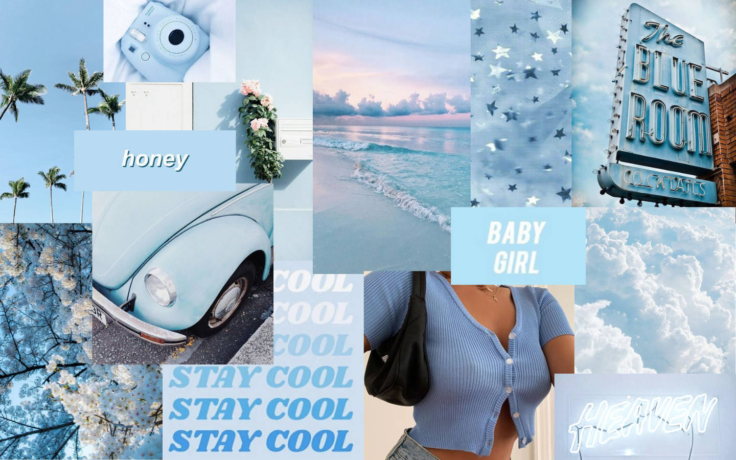 Baby Blue Retro Macbook Pro Aesthetic Wallpaper