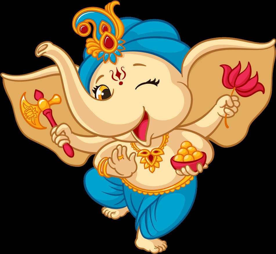 Baby Ganesh Blue Turban Wallpaper