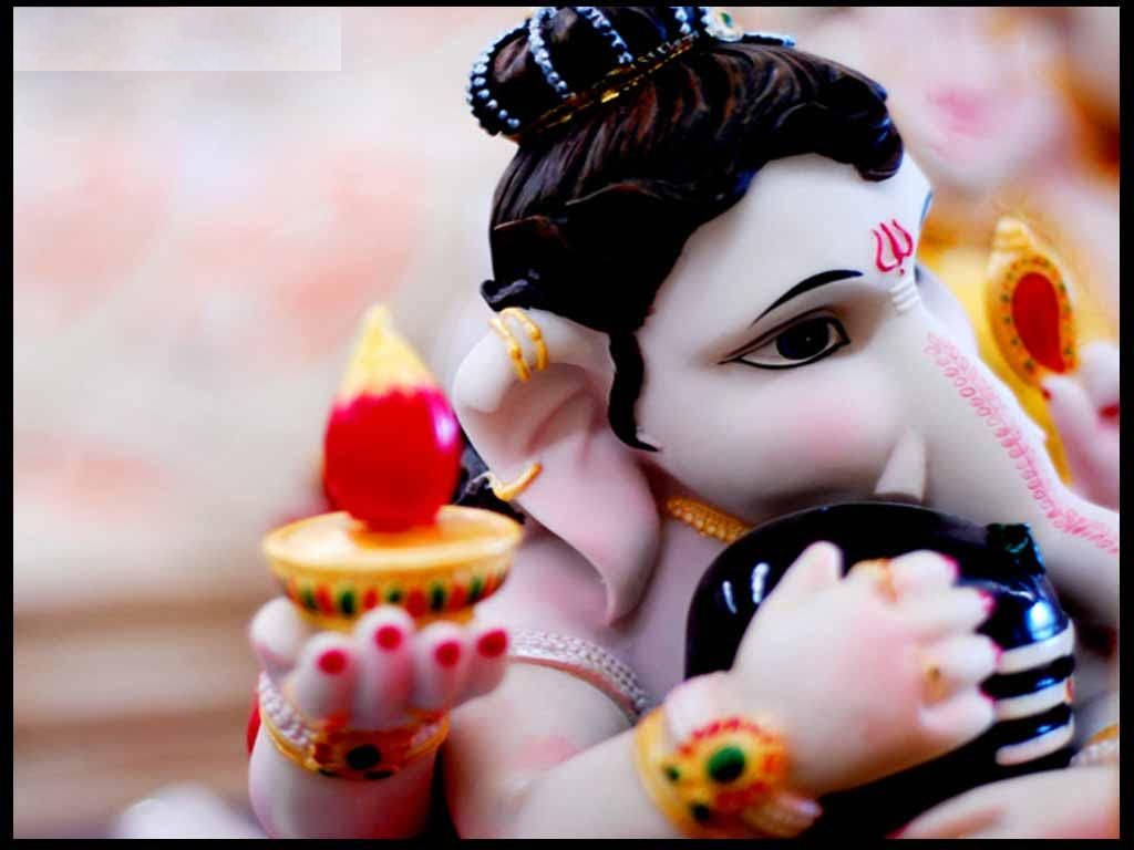 Baby Ganesh White Figurine Wallpaper