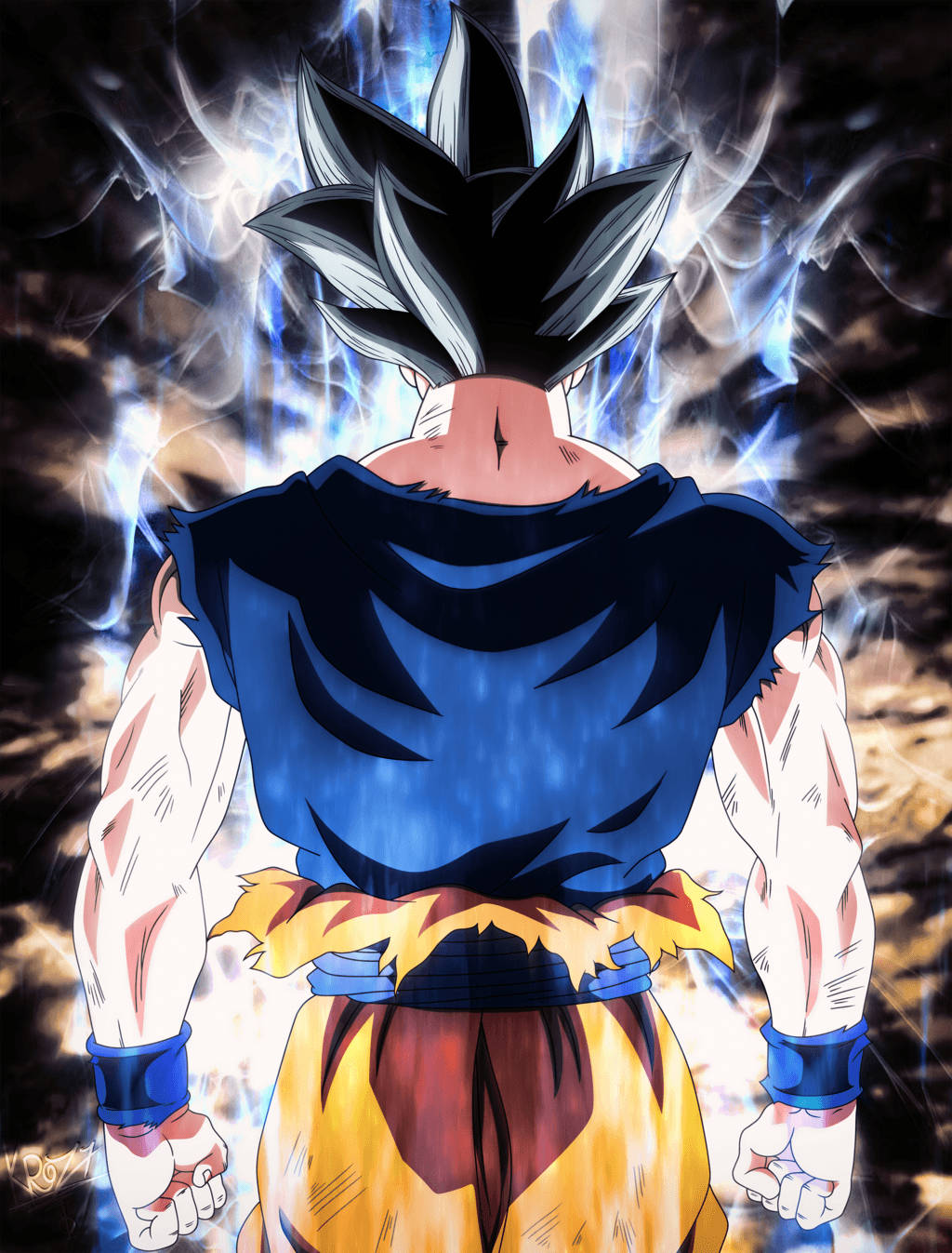 Back View Goku Ultra Instinct Wallpaper