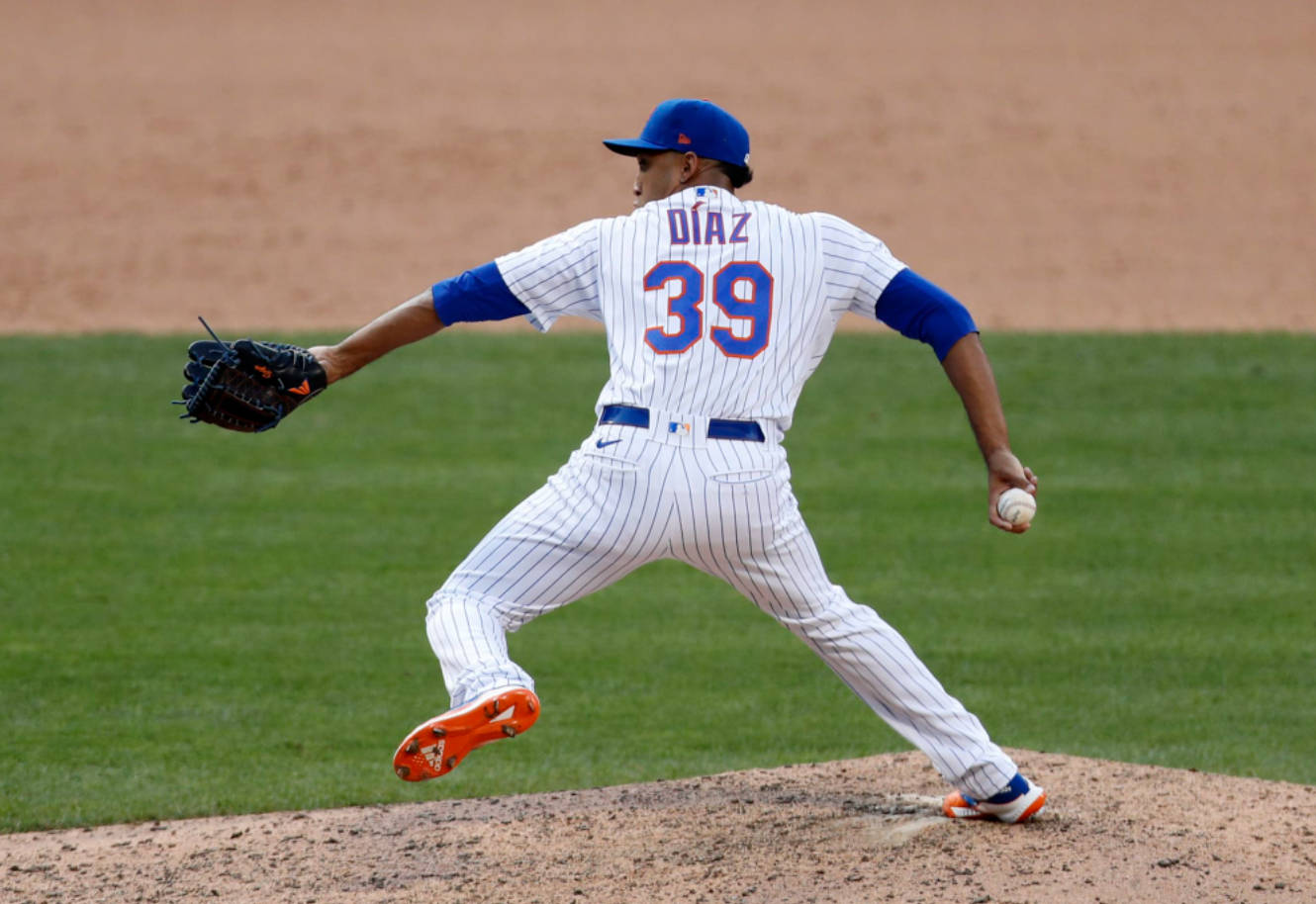 Back View Of Uniformed Edwin Diaz Wallpaper