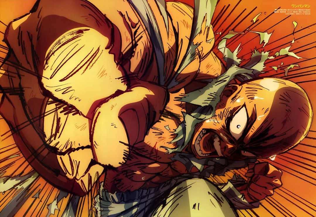 Badass Anime Punching Saitama Wallpaper