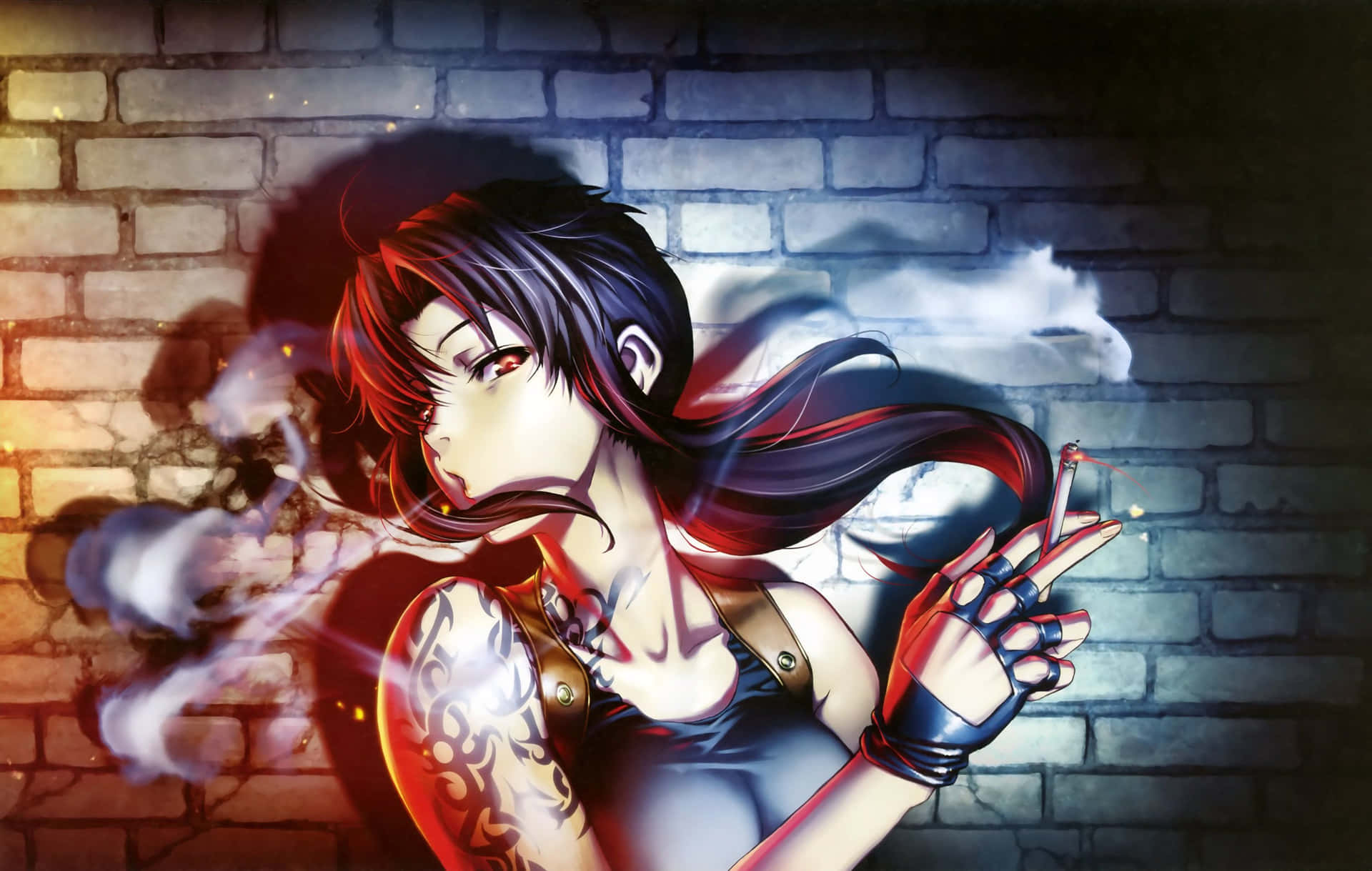 Badass Anime Revy With Cigarette Wallpaper