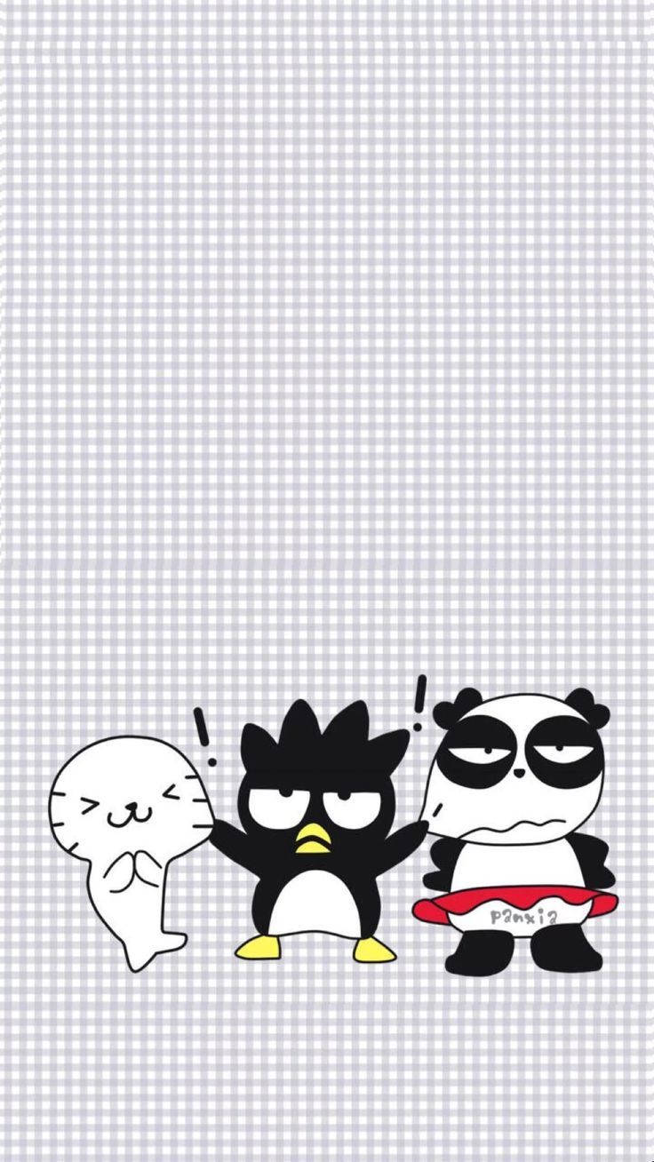 Badtz Maru Pinching Pandaba And Hana Wallpaper