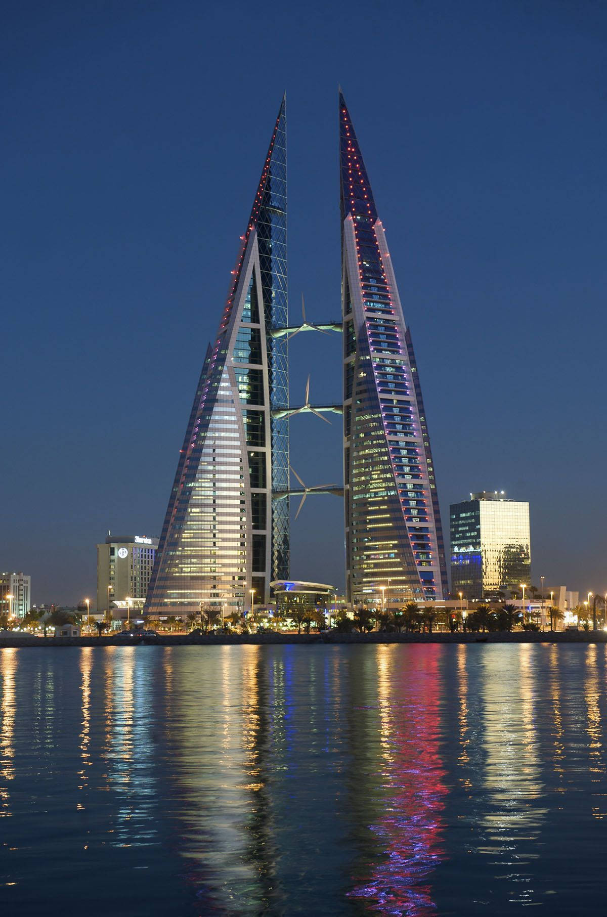 Bahrain World Trade Center Night Wallpaper