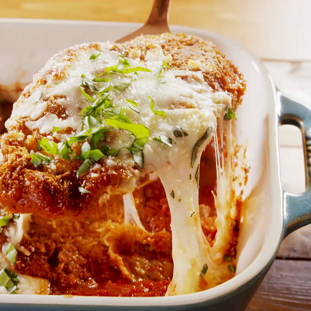 Baked Parmigiana With Marinara Sauce Wallpaper