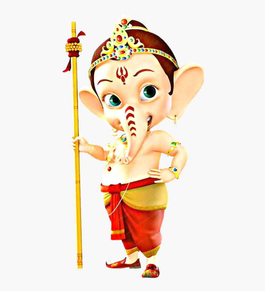 Bal Ganesh Smiling Brightly Wallpaper