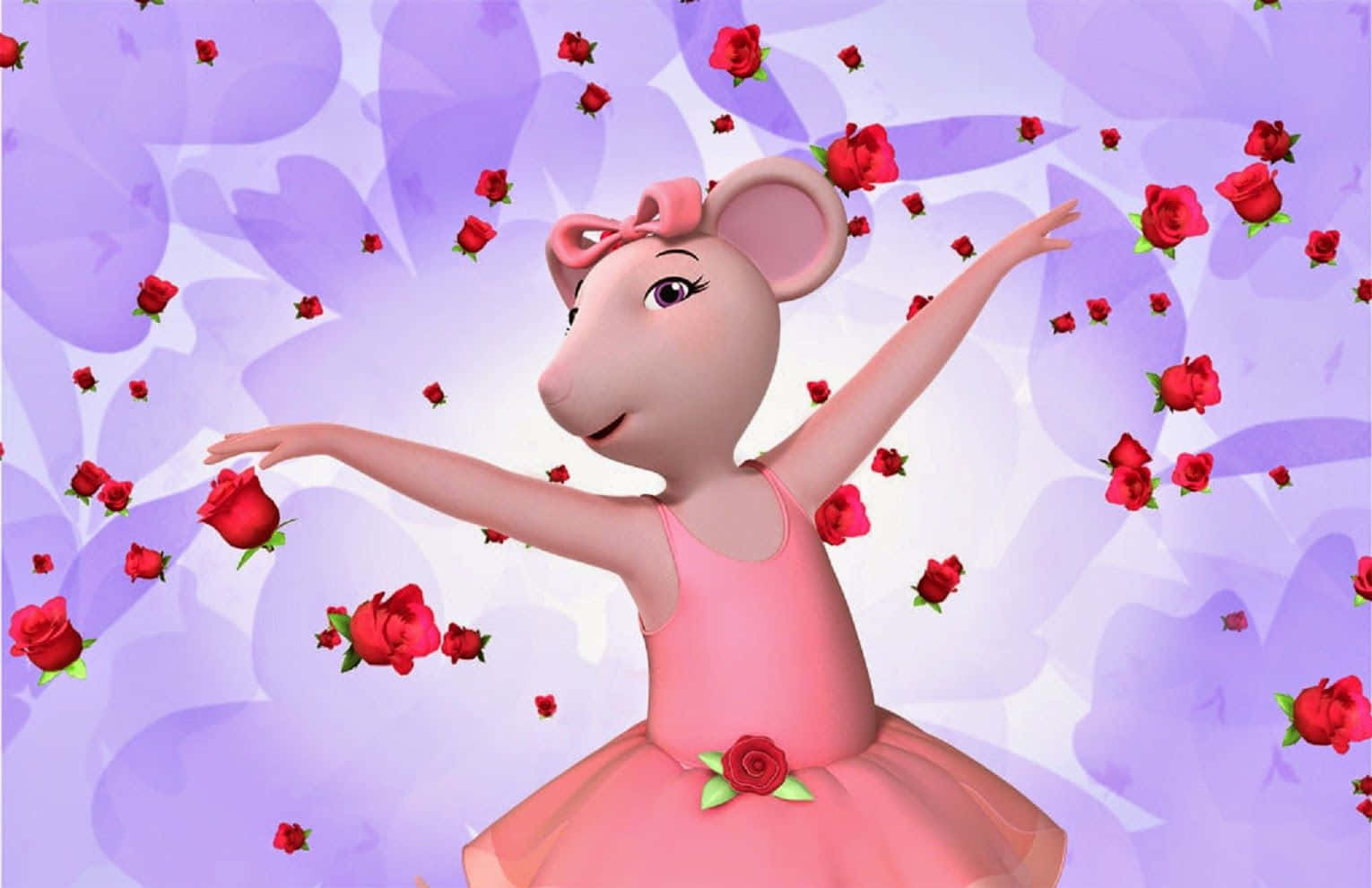 Ballerina Angelina Mouseling Cartoon Wallpaper