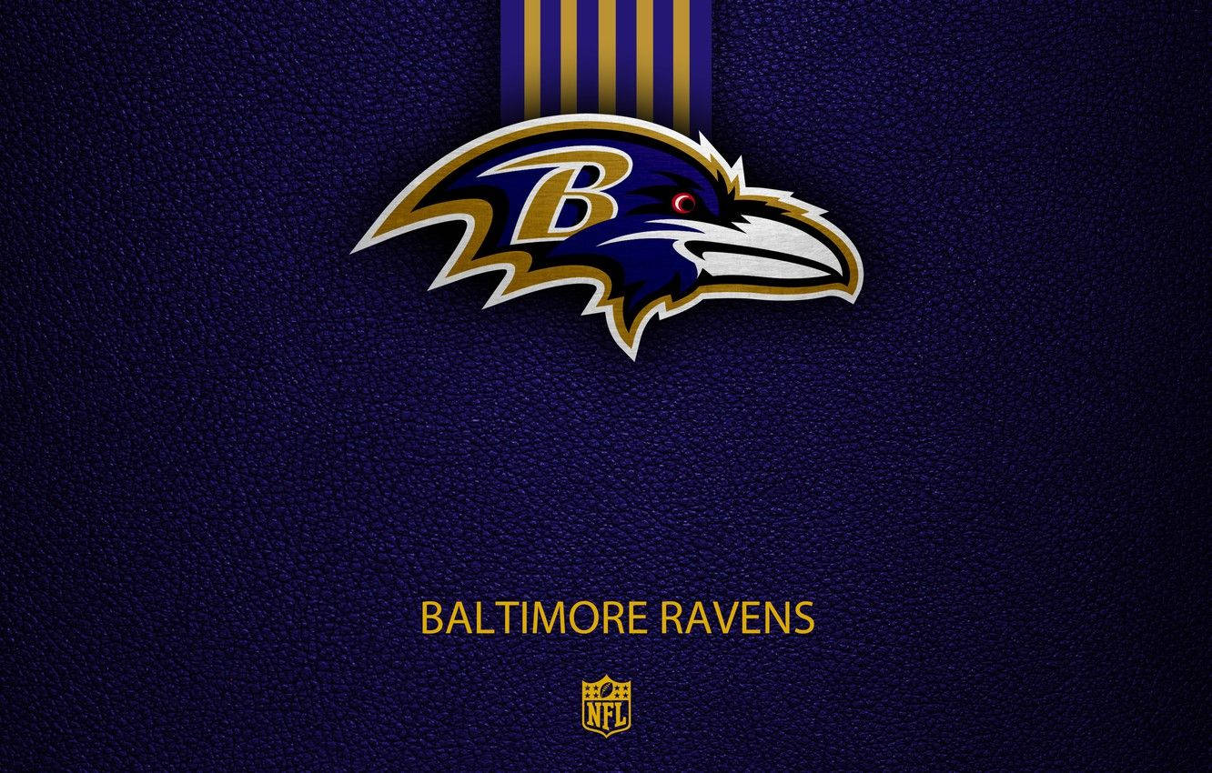 Baltimore Ravens Logo Blue Leather Wallpaper
