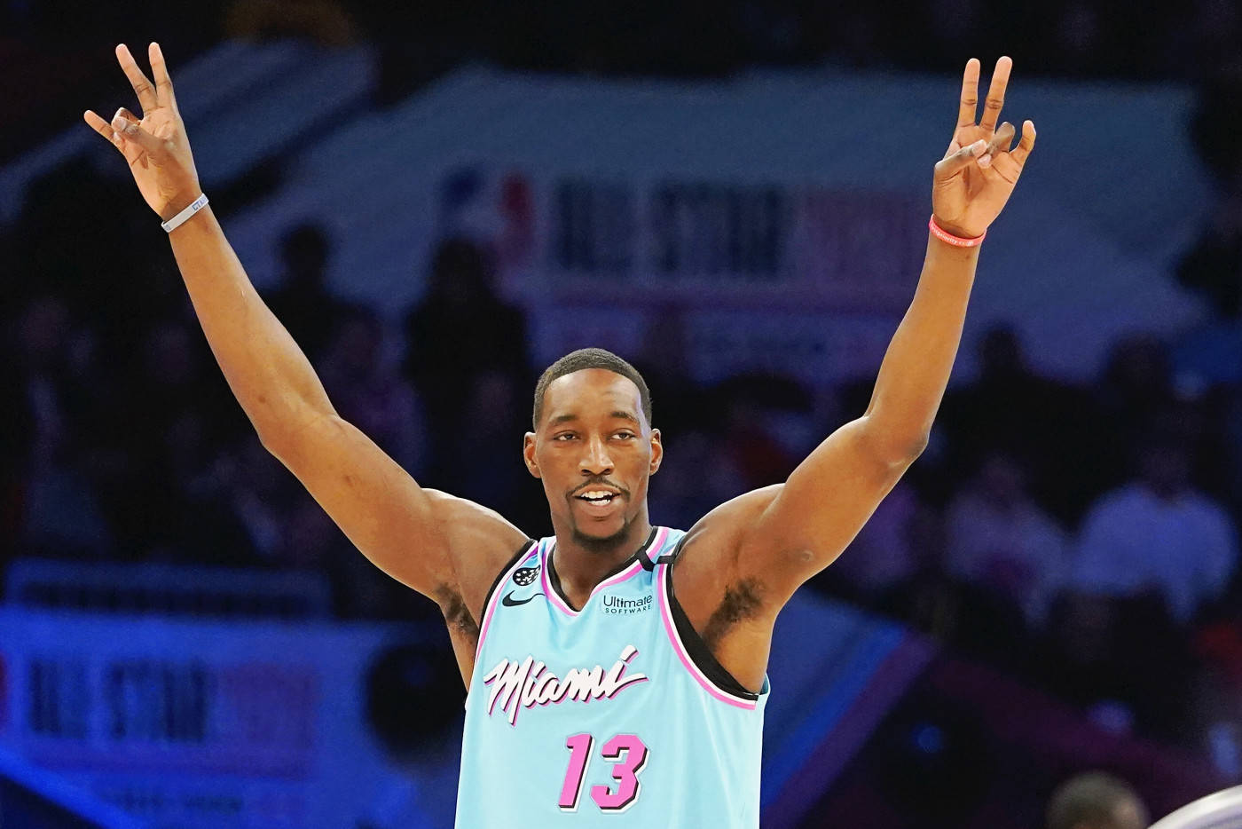 Bam Adebayo Raising Arms Wallpaper