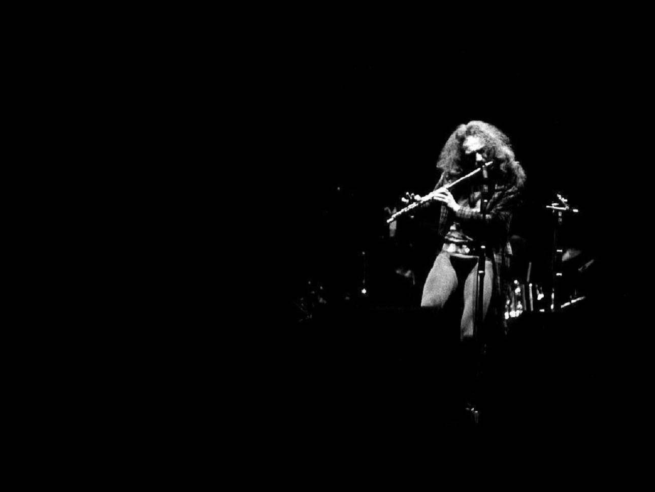 Band Jethro Tull English Singer Ian Anderson Concert Monochrome Photograph Wallpaper