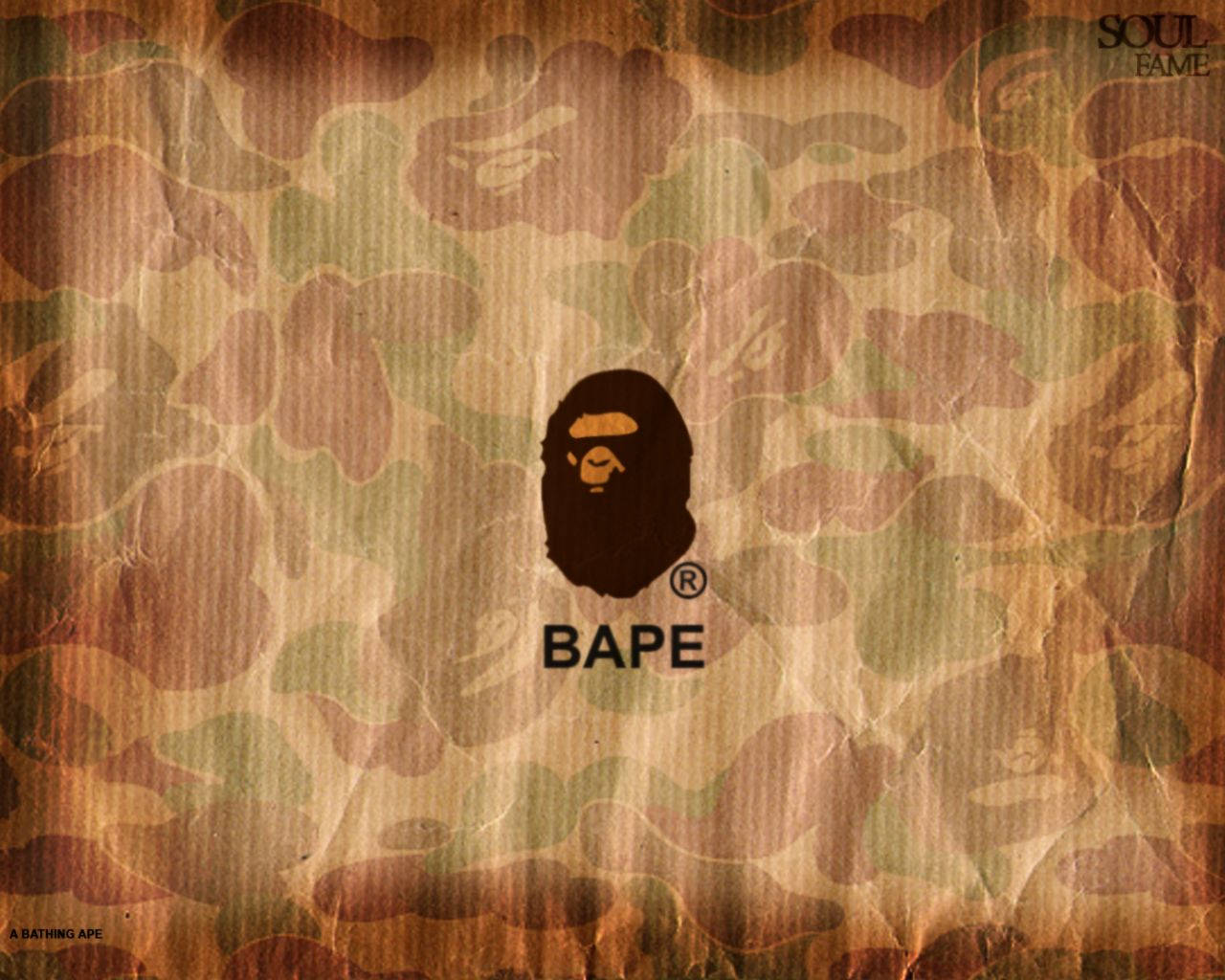 Bape Logo In Crumpled Bag Wallpaper