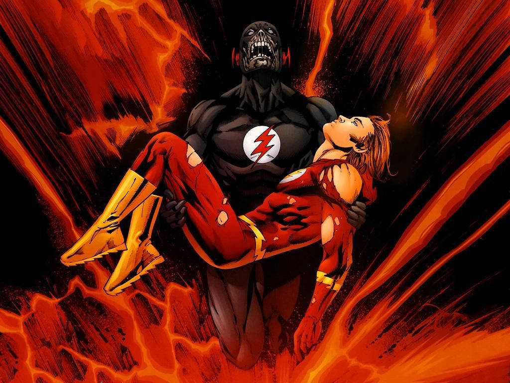 Barry Allen And The Black Flash Face Off Wallpaper