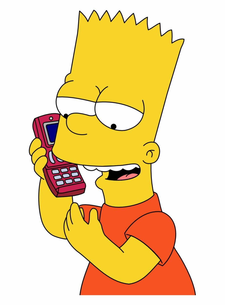 Bart Simpson Talking On Phone Wallpaper