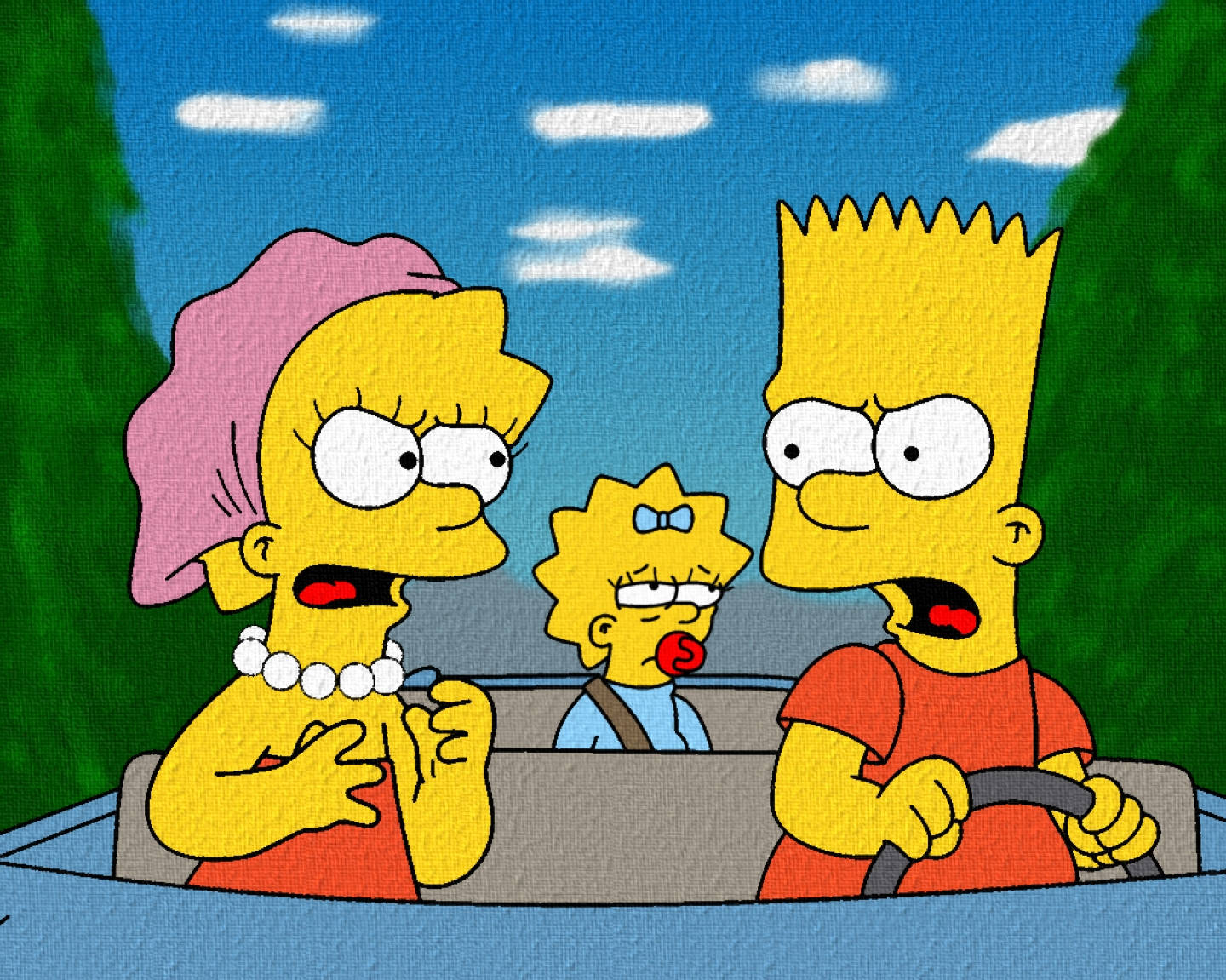Bart Simpson With His Siblings Wallpaper