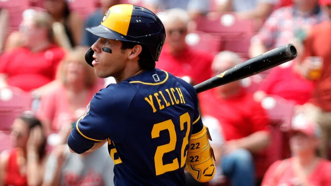 Baseball Player Yelich At Bat Wallpaper