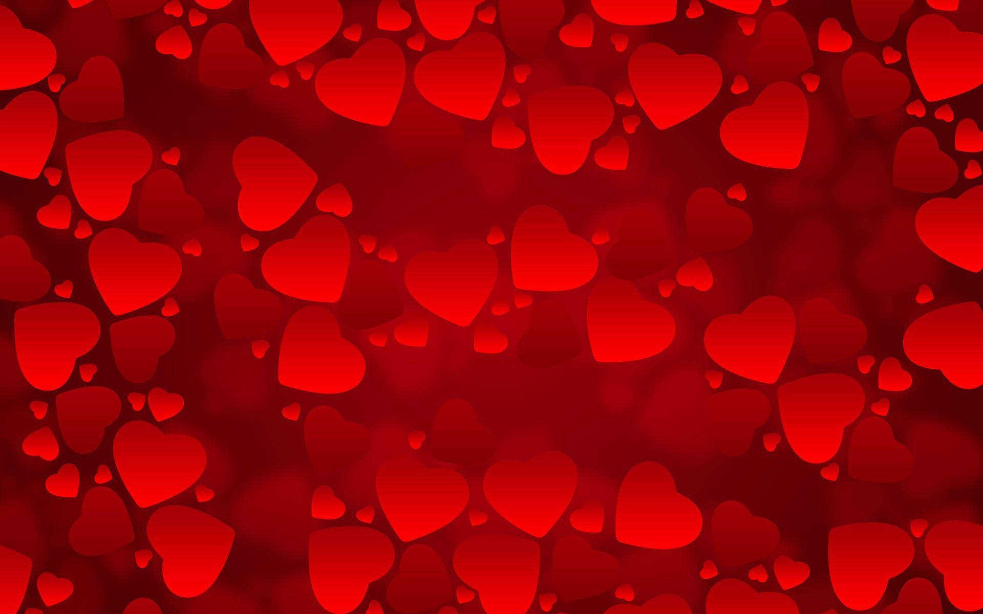 Basic Bright Red Hearts Wallpaper