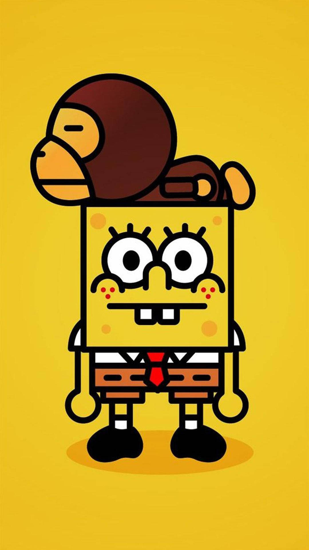 Bathing Ape And Spongebob Cartoon Phone Wallpaper WallpapersOK