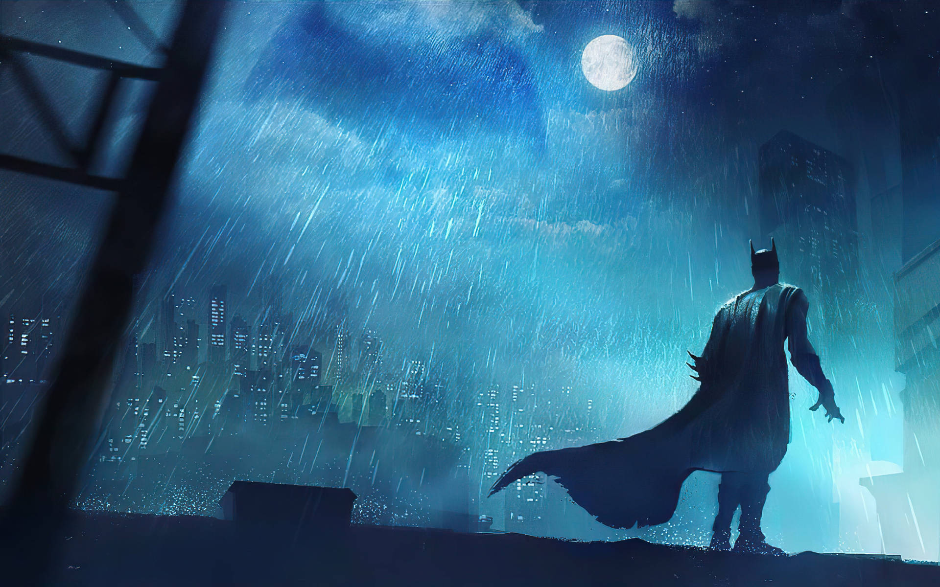 Batman In The Rain For Phone Wallpaper