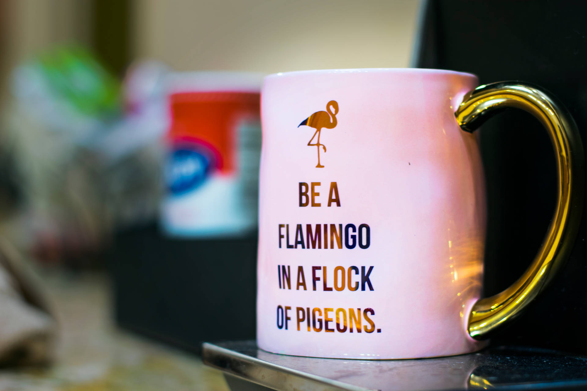 Be A Flamingo Quote Wallpaper