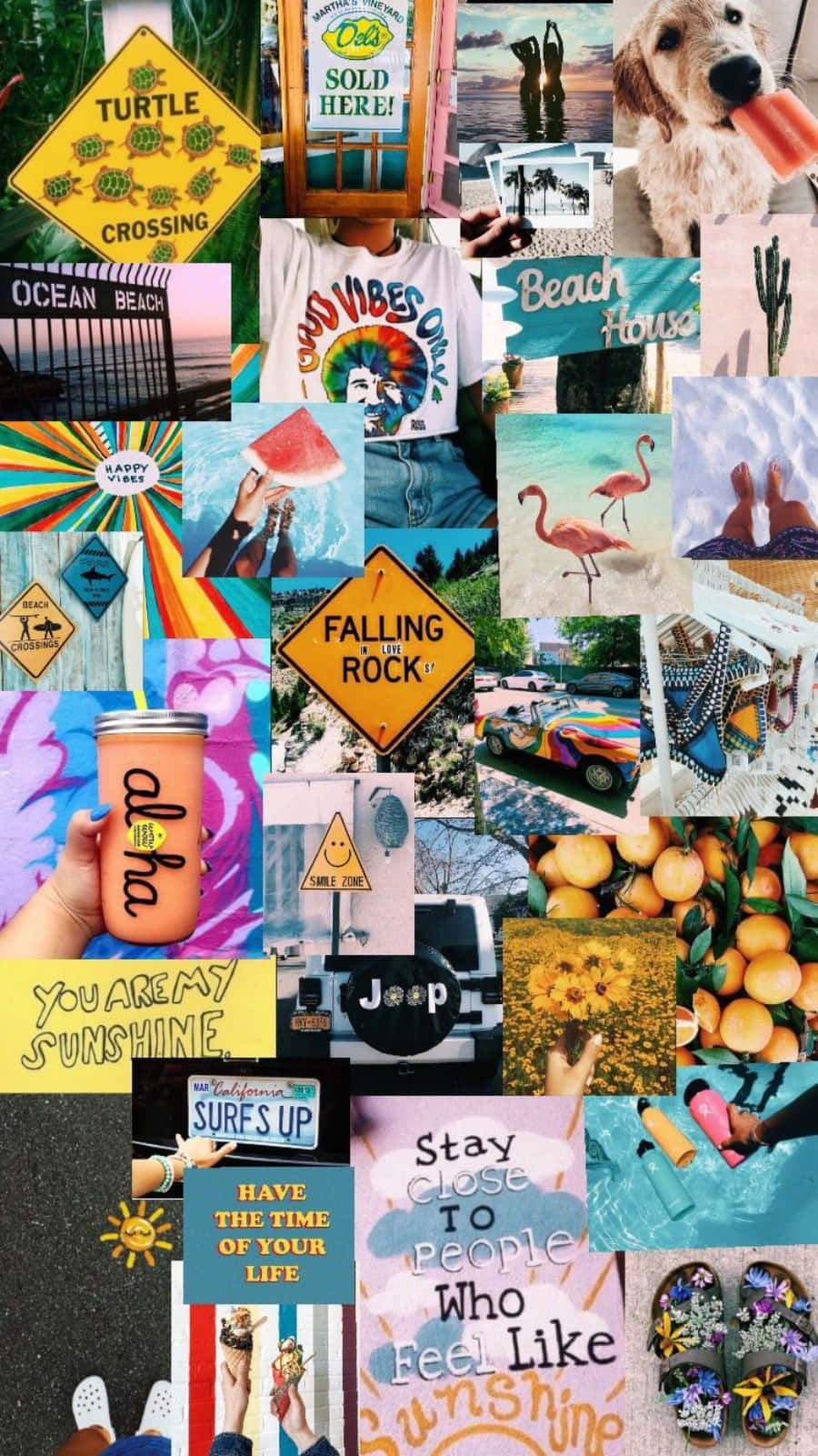 Beach Collage And Road Trips Wallpaper