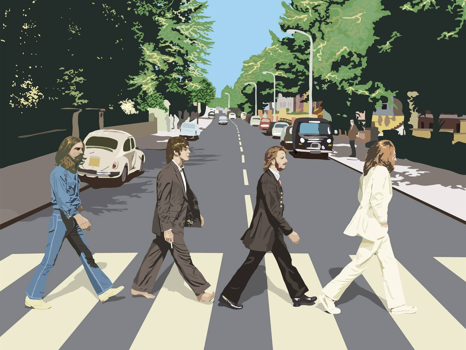 Beatles Crossing Abbey Art Wallpaper