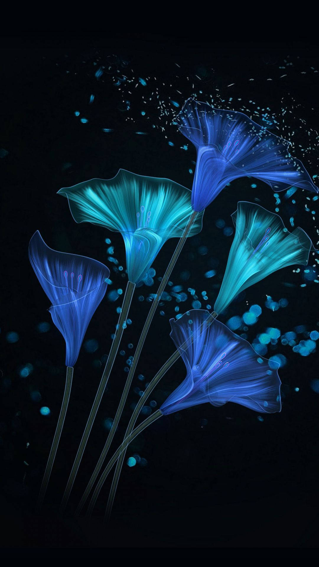 Beauteous Dark Teal Blossom For Iphone Wallpaper