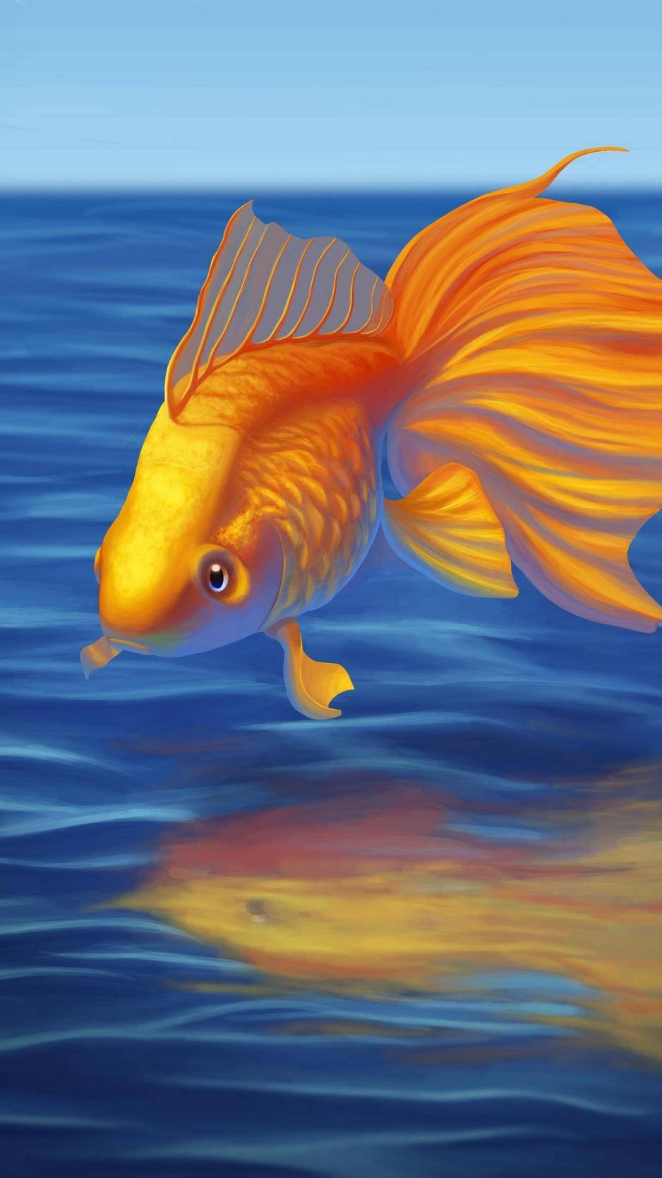 Beautiful Goldfish Art Wallpaper
