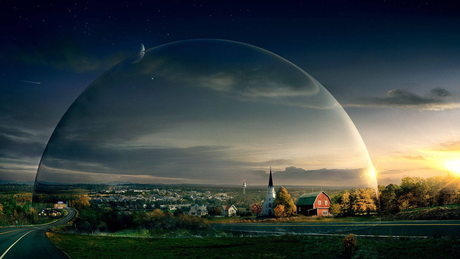 Beautiful Hd Domed Small Town Wallpaper