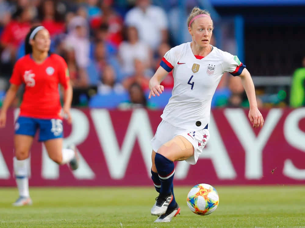 Becky Sauerbrunn Action Soccer Game Wallpaper