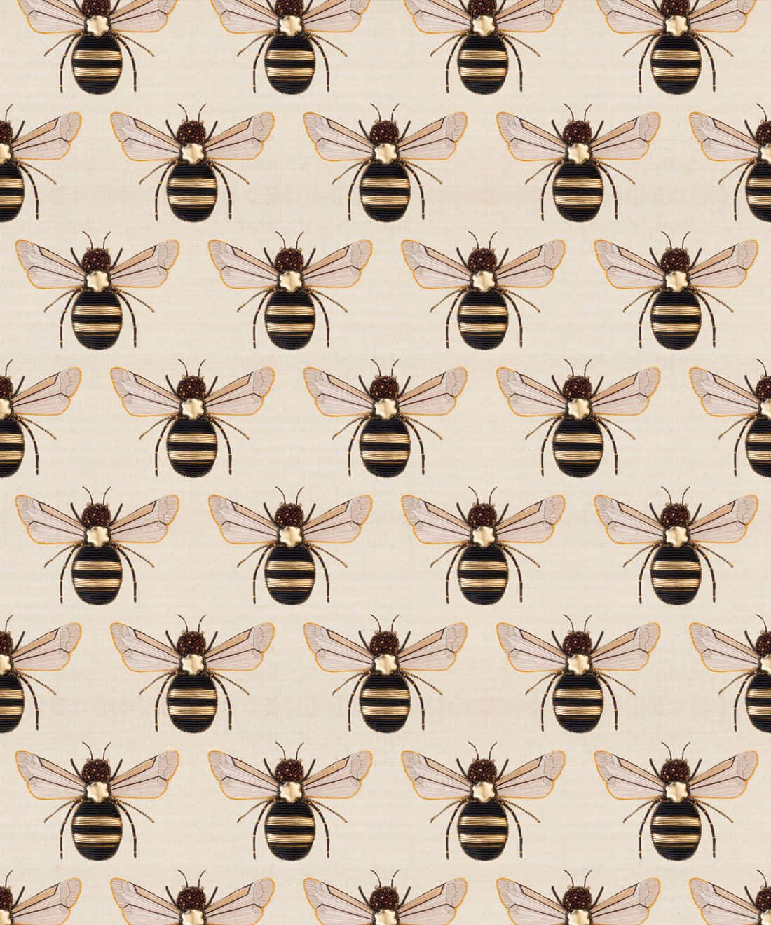 Bee In A Field Of Wildflowers Wallpaper