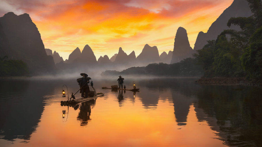 Beijing River In Sunset Wallpaper