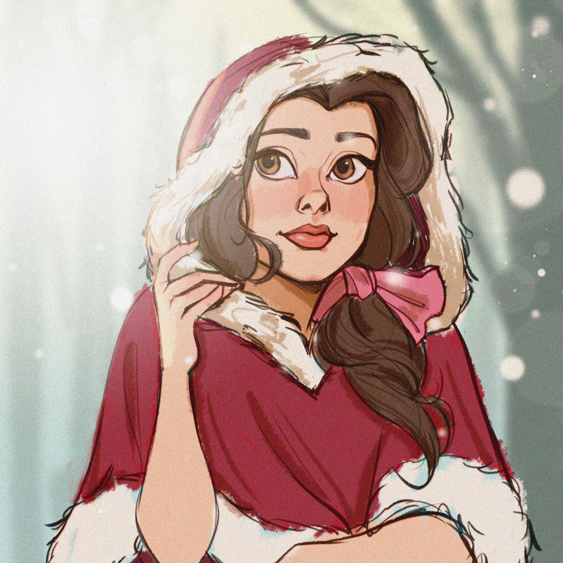 belle winter dress cartoon Belle's Winter Dress from Beauty and the Beast