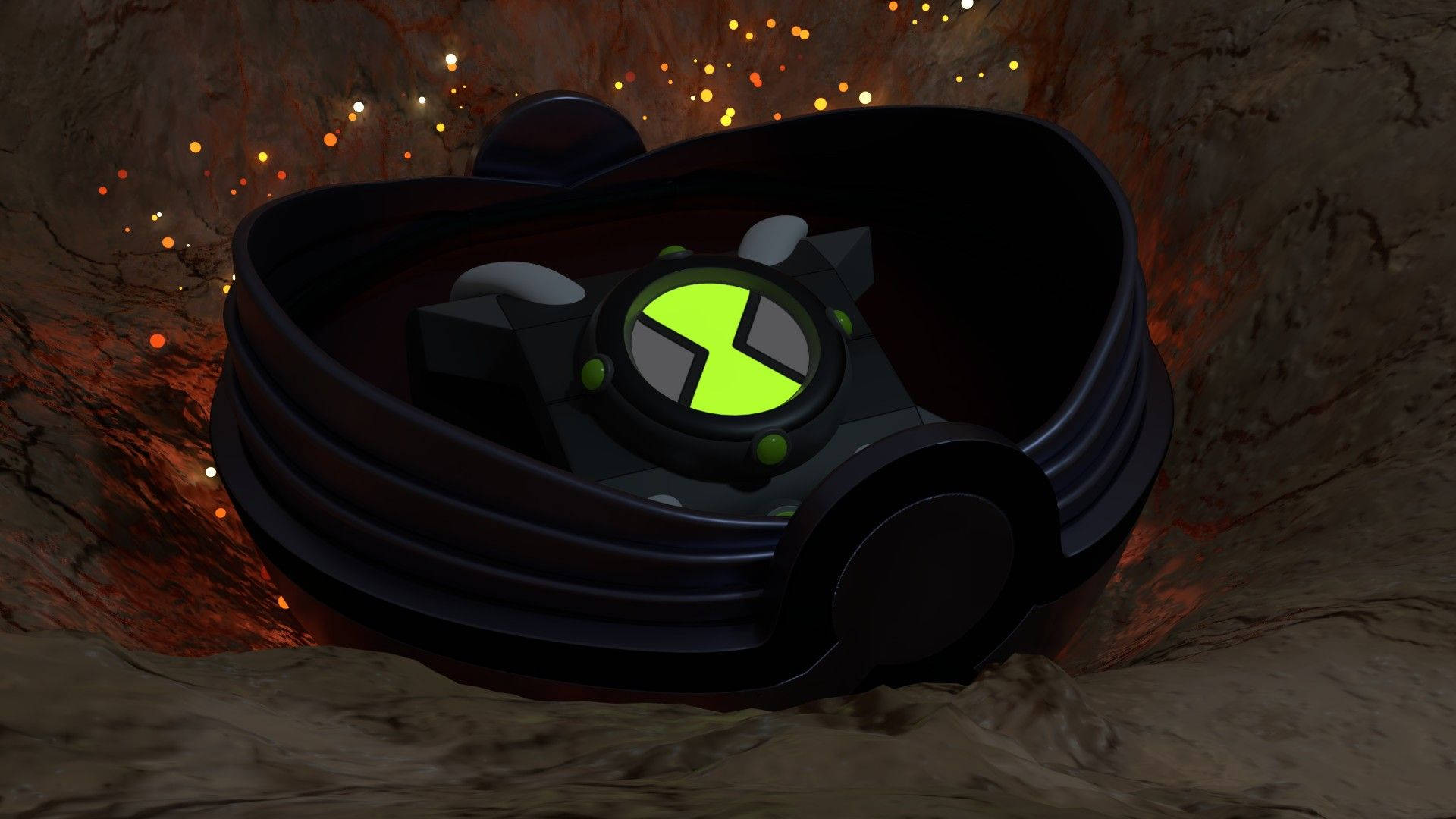 Ben 10 Omnitrix Inside A Case Wallpaper