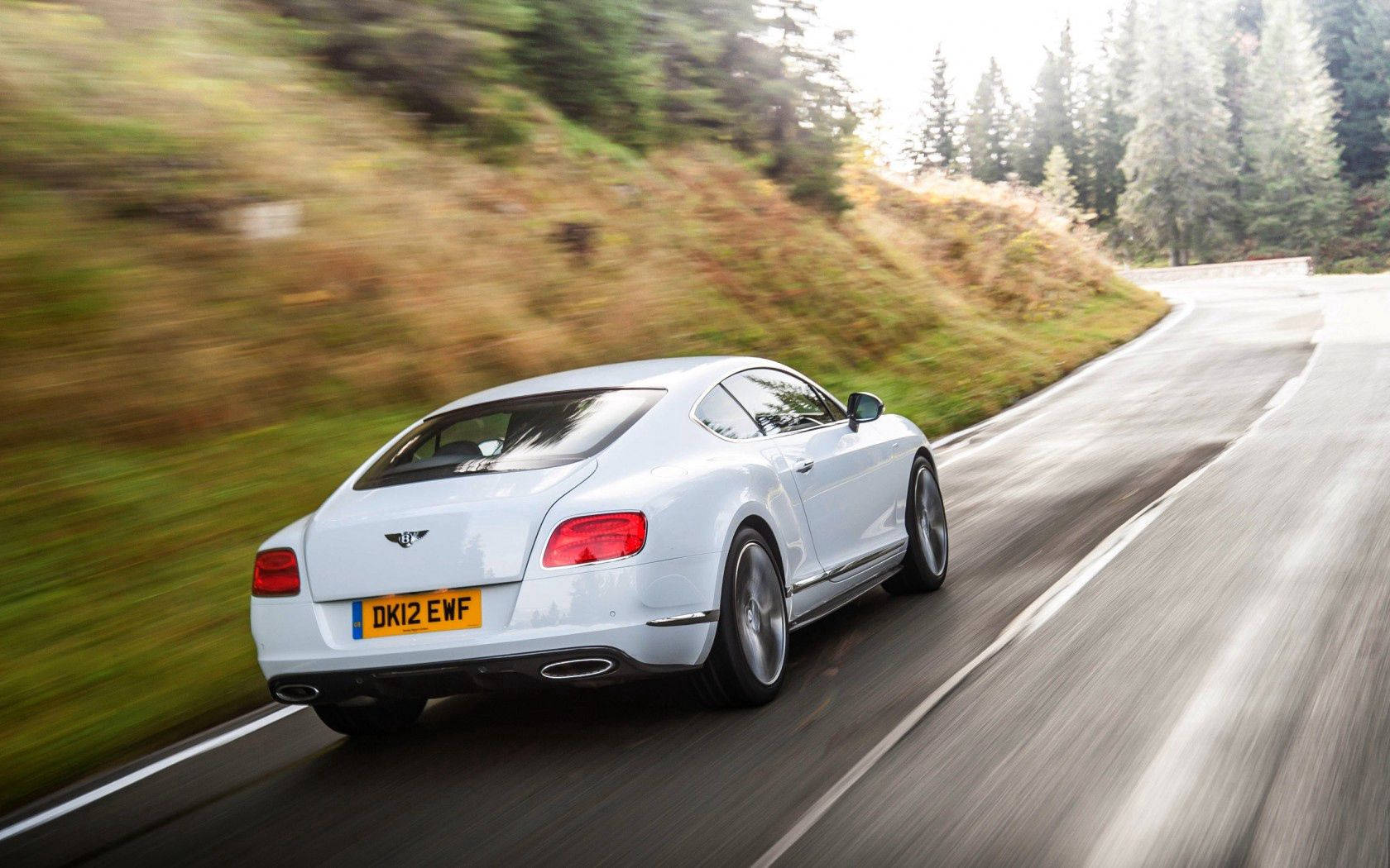 Bentley, Continental, Gt, White, Cars, Traffic, Rear View Wallpaper