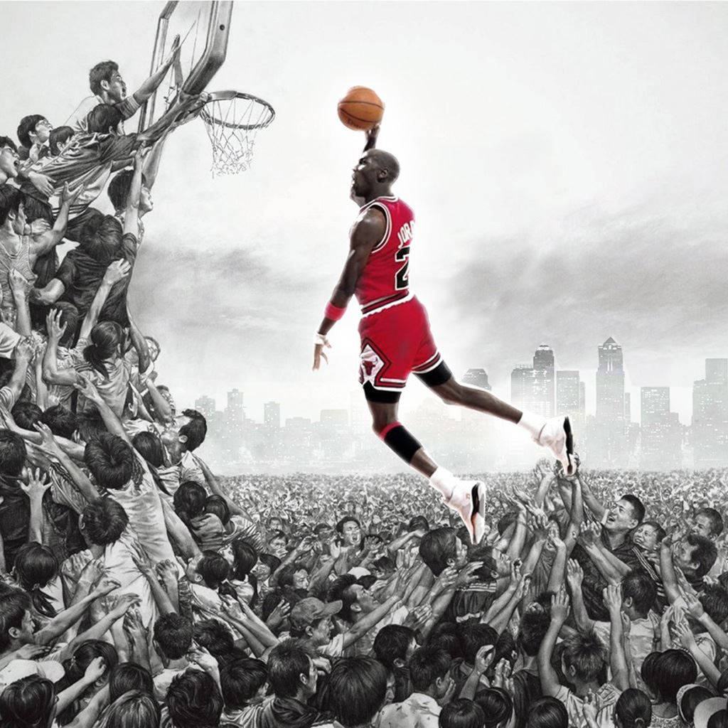 Best Basketball Michael Jordan Dunk Art Wallpaper
