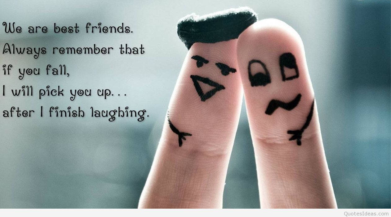 Best Friend Quote With Fingers Wallpaper