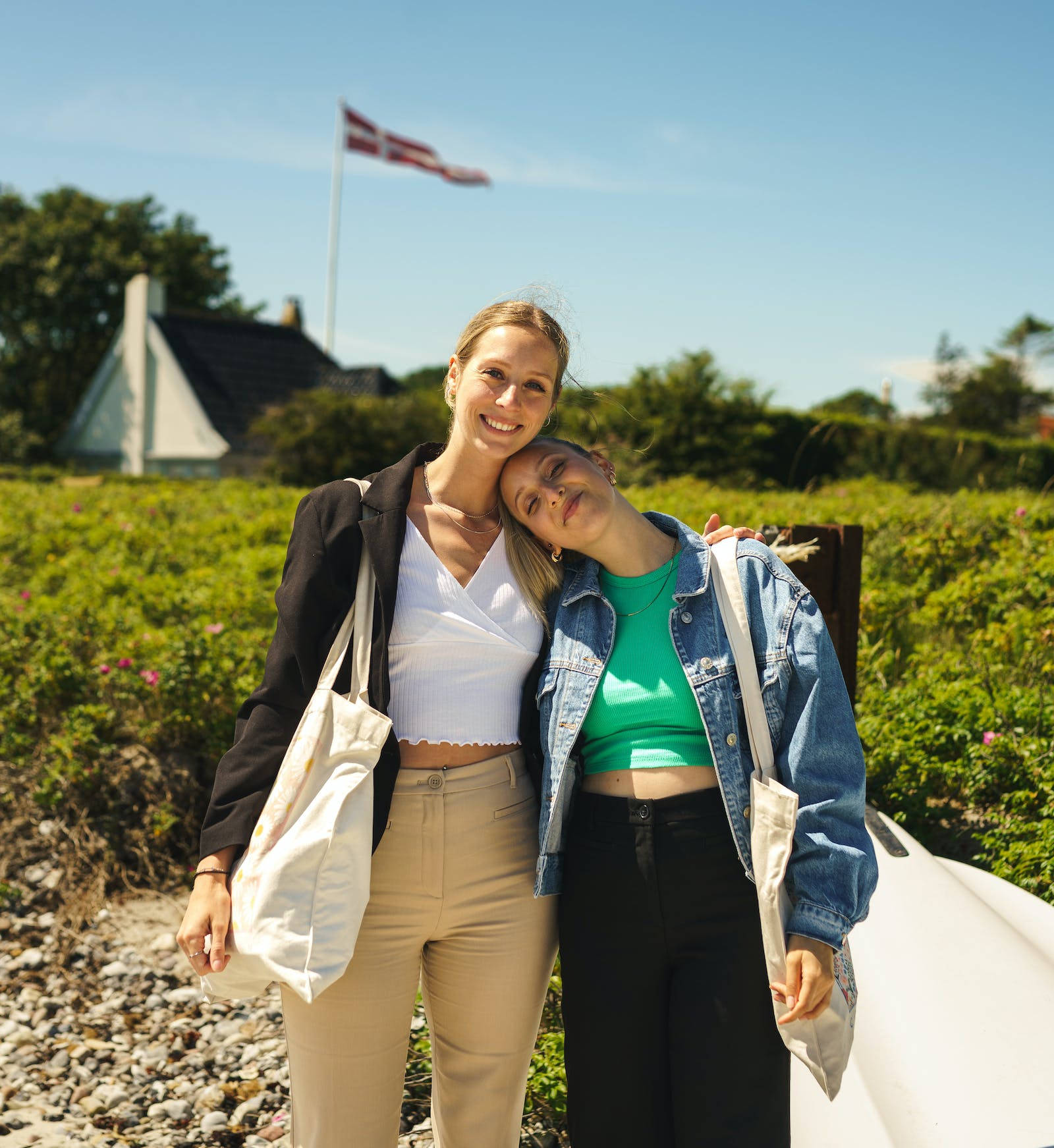 Best Friends Forever Posing In Park Wallpaper