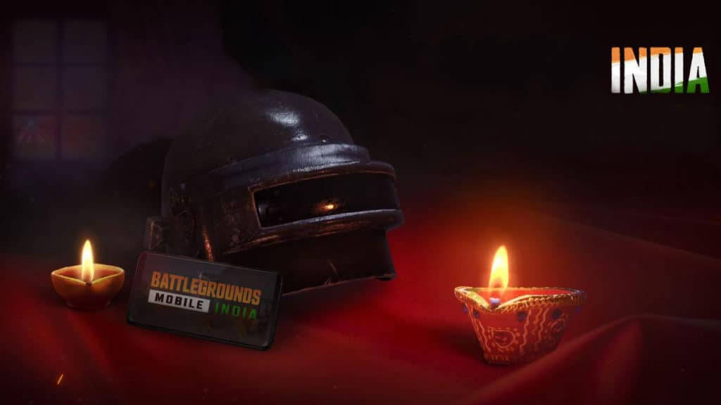 Bgmi Helmet On Candle-lit Table Wallpaper